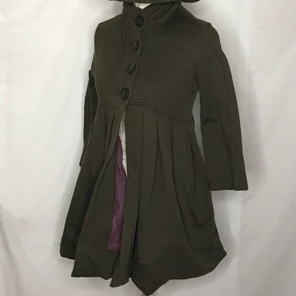 Free People sz S Jacket Button Hood swing jersey